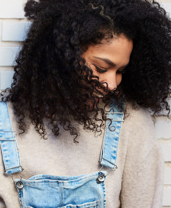 4A-girls-1-a kinky (4A curls) clip-in extensions #1 jet black. - 24" / Regular / Classic