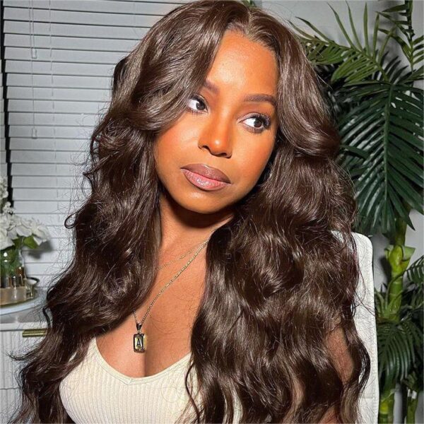 Chestnut Dark Brown Wig Body Wave Wig 4x4/13x4/13x6 Lace 180% Density Human Hair Wig - 13x4 Lace / Yes( +.00) / 30inch