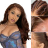 Chestnut Brown Curly Wig Pre Plucked Closure HD Lace Front Wigs 150% Density - 13x6 Lace / Yes（+） / 32inch