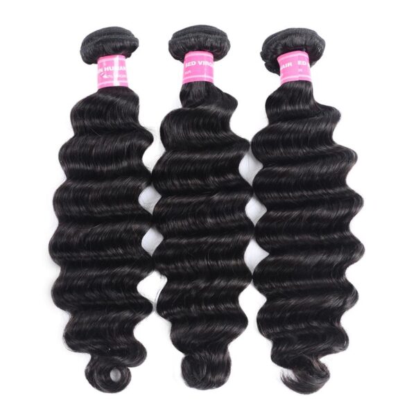 Sunber Hair Brazilian Loose Deep Wave 3 Bundles Hair with 4*4 Lace Closure Deals - 16 18 20+16