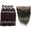 Brazilian Straight Hair 4 Bundles with 13*4 Lace Frontal, 8A Grade Sunber Virgin Hair - 10 10 12 12+10 / 13*4 Lace Frontal