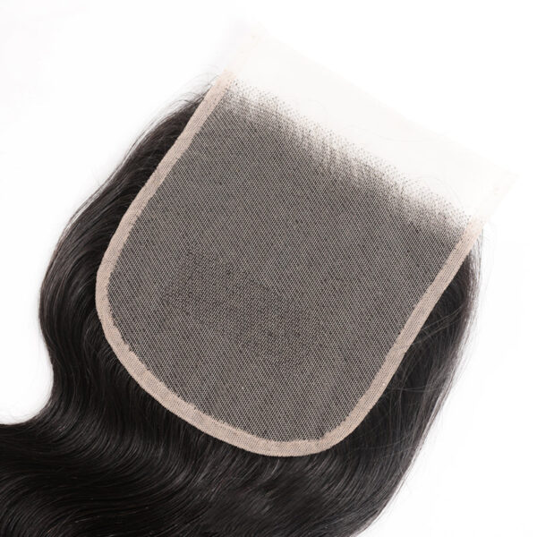 Sunber Hair Body Wave Transparent 5*5 Closure With Virgin Hair Weave 3 Bundles - 16 16 16+16 / Free Part
