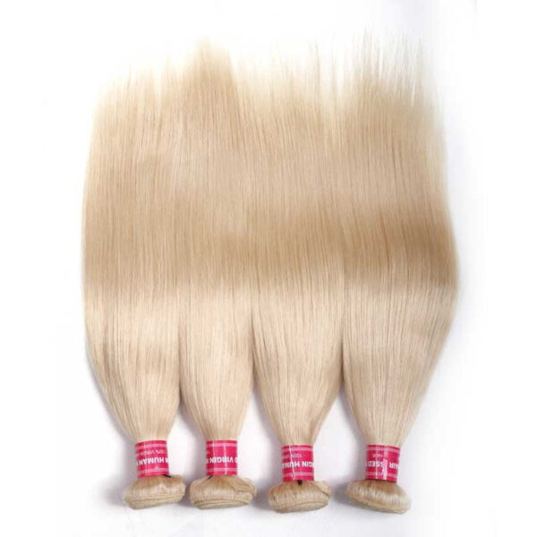 Sunber Hair Blonde 613 Hair Weave 4 Bundles Straight Hair Virgin Human Hair Weft - 16 16 16 16