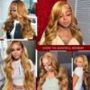 Honey Blonde Highlight Glueless Wig Body Wave 4x4 Closure Lace Front Wigs 100% Virgin Human Hair Wigs - 13x4 Lace / 20inch