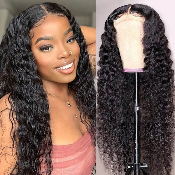 FABA Wigs Best 360 Transparent Lace Front Wigs Pre Cut Black Curly Wig - 360 Lace / 180% / 20inch
