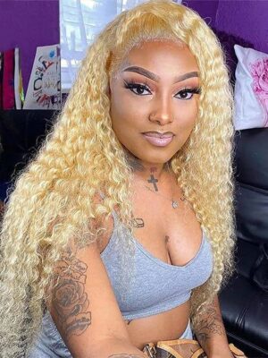 #613 Wig Curly Wig 180% Density Human Hair Wig 4x4 Closure/13x4/13x6 Lace Front Wig - 13x6 Lace / Yes(+.00) / 20inch