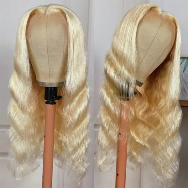 Blonde #613 Wig Body Wave Wig HD Lace Front Wigs Human Hair Wig - 4x4 Lace / Yes（+） / 22inch