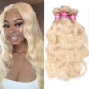 Sunber Hair Blonde 613 Hair Weave 3 Bundles Body Wave Virgin Human Hair Weft - 14 16 18