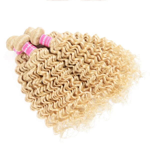 Sunber 4 Bundles 613 Deep Wave Hair Double Hair Weft, 100% Human Hair - 10 10 12 12
