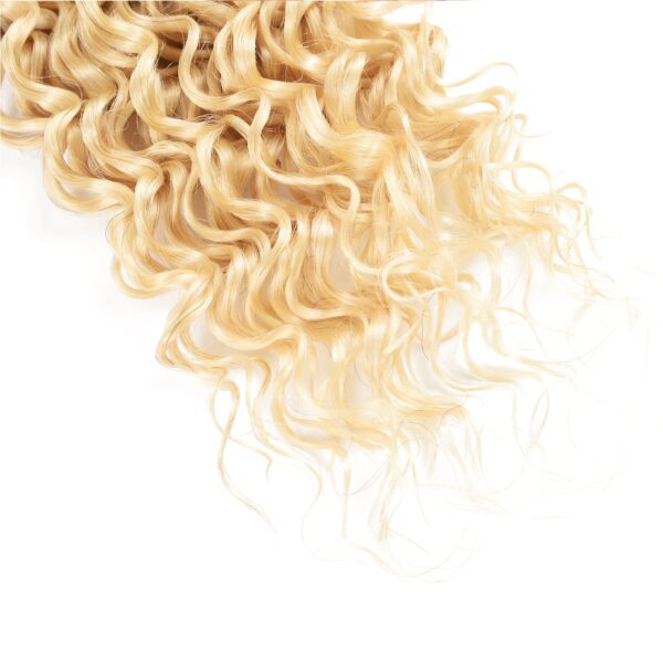 Sunber Hair 613 Blonde Deep Wave 3PCS With 4X4 Lace Closure 100% Virgin Human Hair Weaves - 14 16 18+10