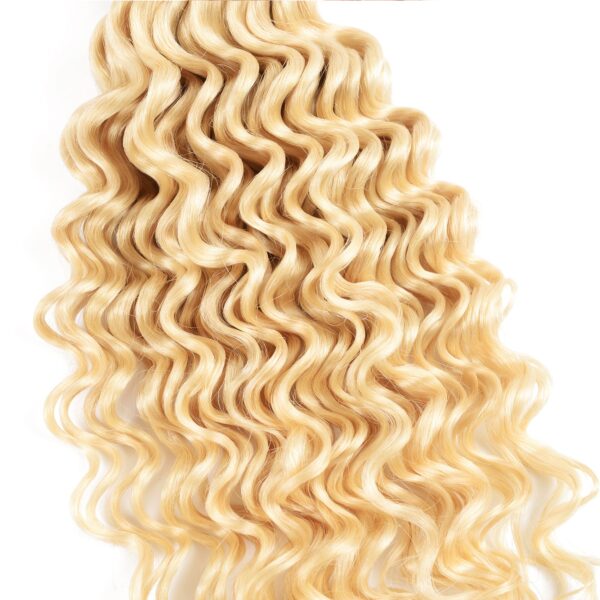 Sunber Hair 613 Blonde Deep Wave 3PCS With 4X4 Lace Closure 100% Virgin Human Hair Weaves - 14 16 18+10