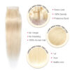 Sunber Hair 3 Bundles 613 Blonde Straight Human Hair Weaves With 4X4 Lace Closure - 12 12 12+10