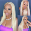 Sunber 613 Blonde Full Lace Color Wig Pre Plucked Straight Virgin Human Hair Wig 180% Density - 20 / Full Lace-180%