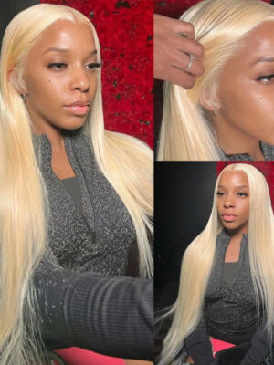 Sunber 613 Blonde Full Lace Color Wig Pre Plucked Straight Virgin Human Hair Wig 180% Density - 18 / Full Lace-180%