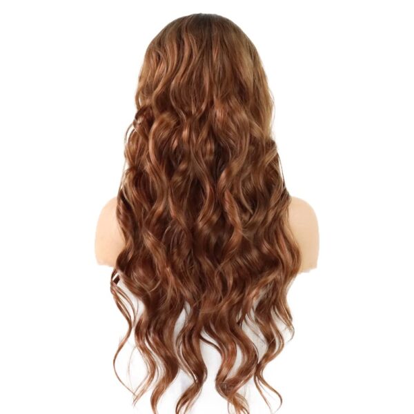 Black With Light Brown Ombre Color Body Wave Virgin Wig HD Lace Wig Human Hair Wig - 13x4 Lace / Yes（+） / 22inch