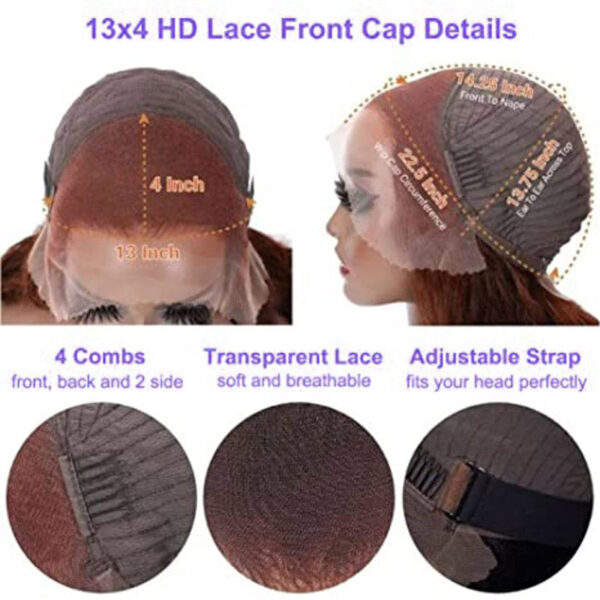 #33 Reddish Brown Wig Body Wave Wig HD Lace Front Wigs 180% Density Human Hair Wigs - 13x6 Lace / NO / 26inch