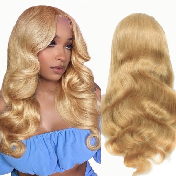 Pre-Cut Lace Wear Go Glueless Wig Honey Blonde Pure Color Body Wave Breathable - 5x5 Lace / 150% Density / 22 inch