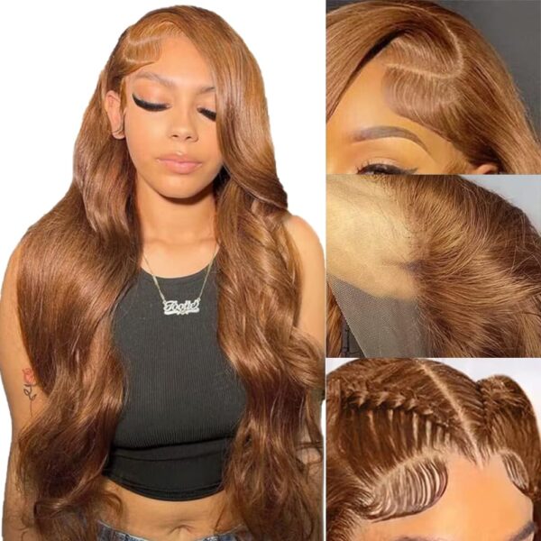 Light Brown #5 Wigs body wave Wig 13×4 Lace Front Wig Wig - 150% / Yes（+） / 22