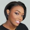 Glueless Wigs Natural Black Straight Pixie Cut Lace Frontal Wig - 5x5 / 8 inch / 150%