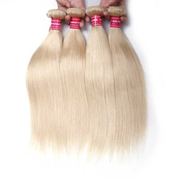 Sunber Hair Blonde 613 Hair Weave 4 Bundles Straight Hair Virgin Human Hair Weft - 16 16 16 16