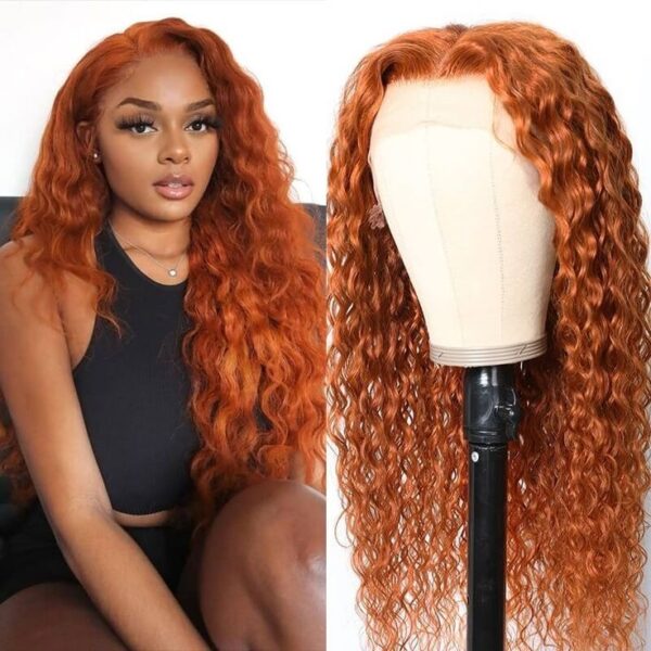 Ginger Color Wig Curly Wig 180% Density 4*4/13*4/13*6 Lace Front Wig - 13x4 Lace / Yes / 18inch
