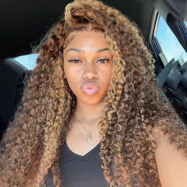 Highlight Ombre Color Wig 4x4/13x4/13x6 Transparent Frontal HD Lace Front Wig - 13x6 Lace / No / 16inch