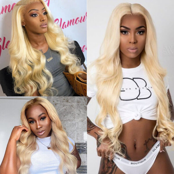 Sunber Hair Blonde 613 Hair Weave 3 Bundles Body Wave Virgin Human Hair Weft - 14 16 18