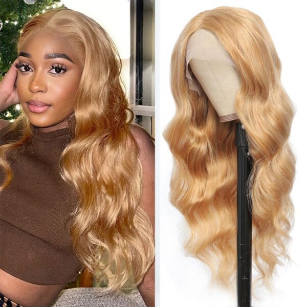 Clear Lace Body Wave 4x4/13x4/13x6 HD Lace Front Wigs 180% Density Human Hair For Honey Blonde Color - 13x6 Lace / Yes（+） / 28