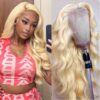 #613 Blonde Body Wave 360 Transparent Lace Front Wigs - 360 Lace / 150% / 26inch