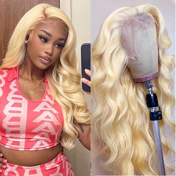 #613 Blonde Body Wave 360 Transparent Lace Front Wigs - 360 Lace / 150% / 26inch