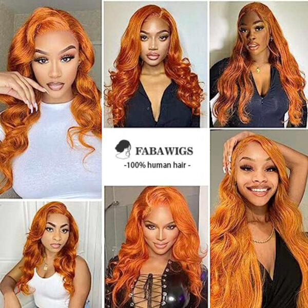 Glueless Wig Ginger Wig 13x4 Transparent HD Lace Front Wigs Body Wave Wig - 13x4 Lace / 150% / 28inch