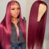 Glueless Wig Straight Wigs #99J Burgundy Color 4x4/13x4 HD Lace Front Wigs 150% Density Pre-plucked - 5x5 Lace / 150% / 32inch