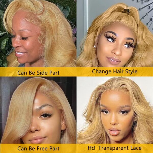 Pre-Cut Lace Wear Go Glueless Wig Honey Blonde Pure Color Body Wave Breathable - 5x5 Lace / 150% Density / 22 inch