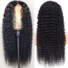Jerry Curly Natural Black Wig Human Hair Wig Lace Front Wigs Fre-Cut Wigs 150% Density - 4x4 Lace / No / 24 inch