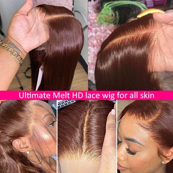 Pre-Cut Lace Wear Go Glueless Wig Dark Brown Pure Color Straight Breathable - 4x4 Lace / 180% Density / 26 inch