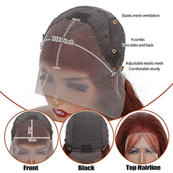 #99J Burgundy Color Wig Body Wave Wig 4x4/13x4/13x6 Lace Front Wig Pre-Cut 150% Density - 4x4 Lace / No / 18inch