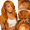 Pre-Cut Lace Wear Go Glueless Wig Ginger Orange Pure Color Body Wave Breathable - 5x5 Lace / 150% Density / 20 inch