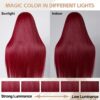 Pre-Cut Lace Wear Go Glueless Wig Burgundy Pure Color Straight Breathable - 4x4 Lace / 150% Density / 22 inch