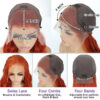 Glueless Wig Ginger Wig 13x4 Transparent HD Lace Front Wigs Body Wave Wig - 13x4 Lace / 150% / 28inch