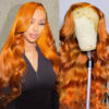 Glueless Wig Ginger Wig 13x4 Transparent HD Lace Front Wigs Body Wave Wig - 13x4 Lace / 150% / 28inch