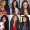 Jerry Curly Natural Black Wig Human Hair Wig Lace Front Wigs Fre-Cut Wigs 150% Density - 4x4 Lace / No / 24 inch