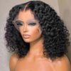 Glueless Wigs Natural Black Super Bouncy Loose Curly Transparent Lace Front Wigs - 4x4 Lace / 180% / 14