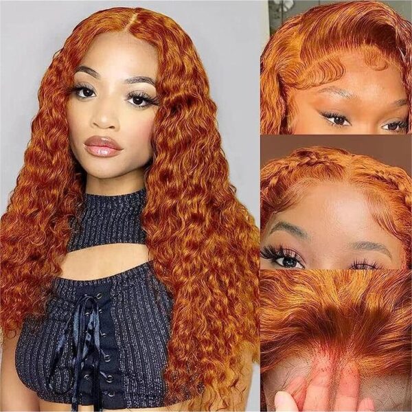 Ginger Color Wig Curly Wig 180% Density 4*4/13*4/13*6 Lace Front Wig - 13x4 Lace / Yes / 18inch