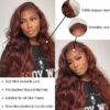 #33 Reddish Brown Wig Body Wave Wig HD Lace Front Wigs 180% Density Human Hair Wigs - 13x6 Lace / NO / 26inch