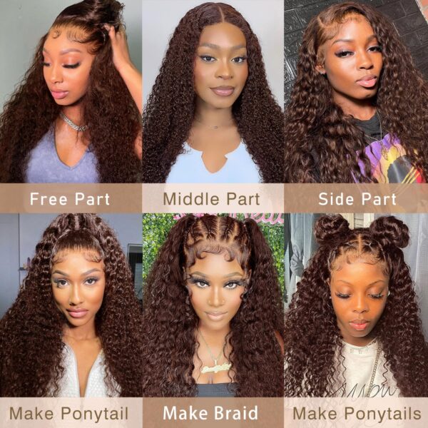 Pre-Cut Lace Wear Go Glueless Wig Dark Brown Pure Color Curly Breathable - 13x4 Lace / 180% Density / 20 inch