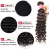 Sunber Deep Wave 4Bundles With 4x4 Lace Free Part Closure Virgin Human Hair - 20 22 24 26+16
