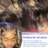 Pre-Cut Lace Wear Go Glueless Wig Black With Honey Blonde Piano Color Curly Breathable - 4x4 Lace / 150% Density / 14 inch