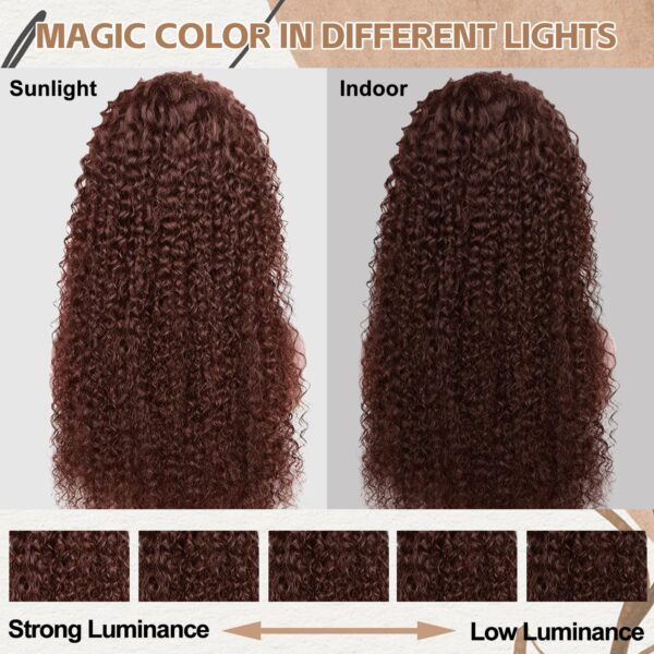 Pre-Cut Lace Wear Go Glueless Wig Dark Brown Pure Color Curly Breathable - 13x4 Lace / 180% Density / 20 inch