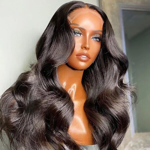 Natural Black Body Wave 13x4 HD Lace Front Wigs 180% Density 100% Human Hair - 13x4 Lace / 24inch