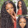 【180%】Sunber Jerry Curly Glueless Wigs 13x4 HD Transparent Lace Front Wigs 5x5 HD Lace Wig Flash Sale - 18" / 13*4 HD Lace Front-180%